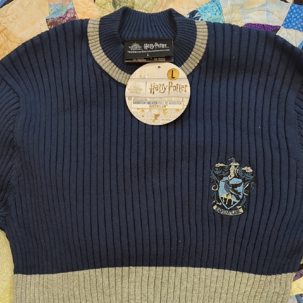 Harry Potter Navy and Gray Crest Crewneck Sweater